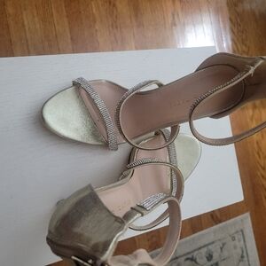 Champagne gold strappy heels